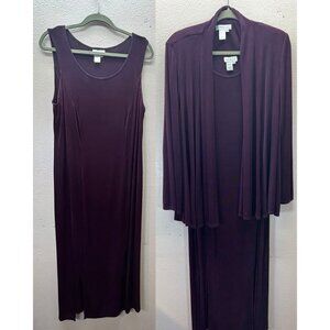 Elegant Purple Sleeveless Dress with Jacket